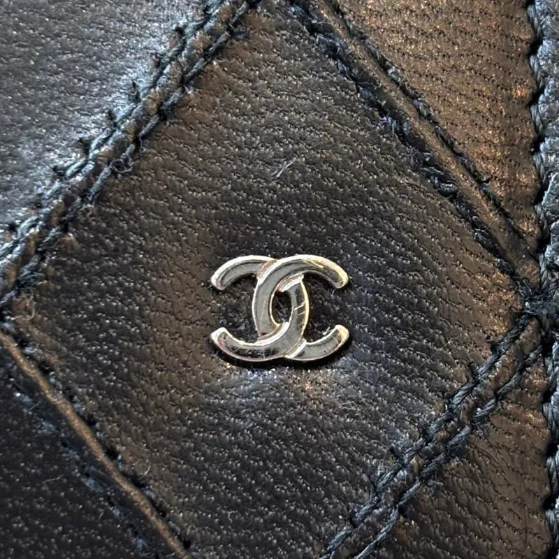 jw406-chanel-vintage-black-lambskin-long-wallet