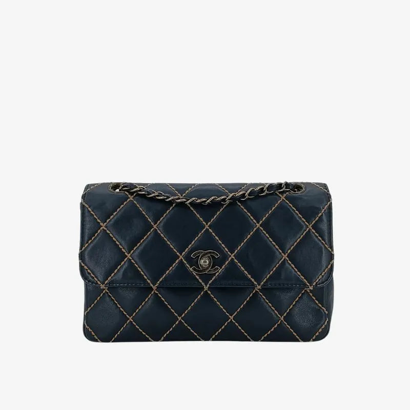 c485-chanel-vintage-black-calfskin-wild-stitch-flap-bag