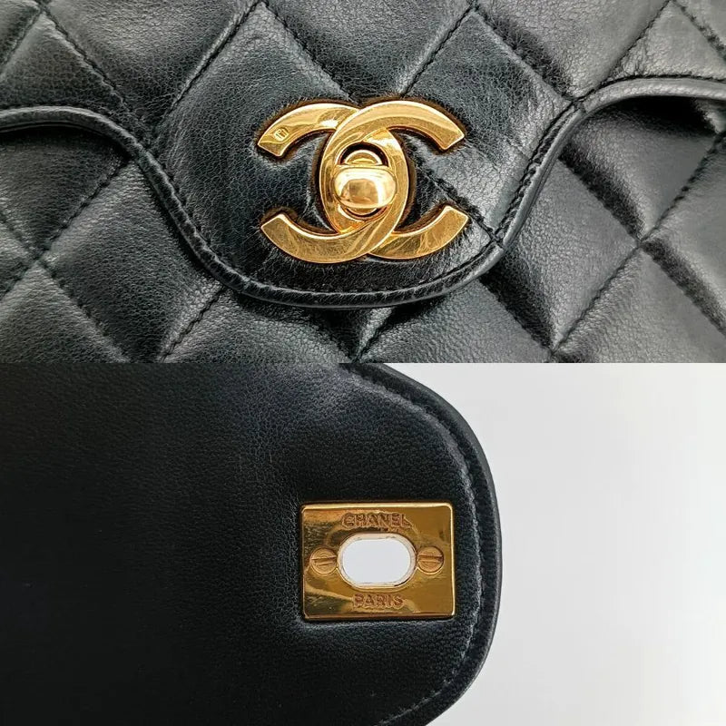js941-chanel-vintage-black-lambskin-quilted-flap-bag