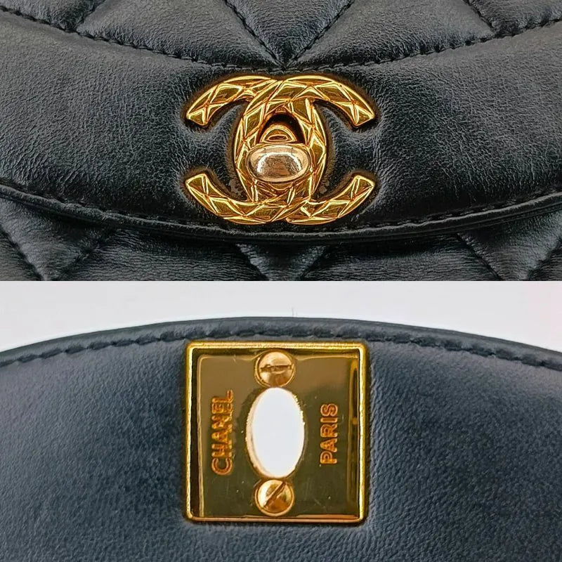 jw233-chanel-vintage-black-lambskin-gold-chain-camera-bag