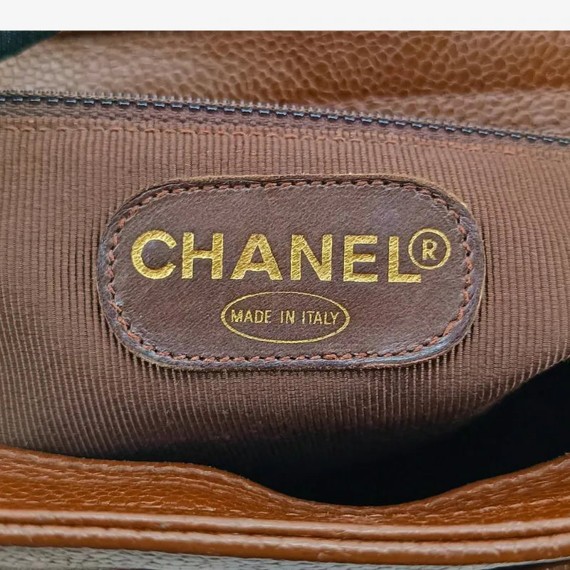 jw068-chanel-vintage-brown-caviar-leather-6cc-embossed-logo-tote-bag