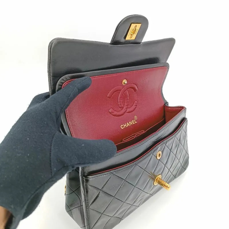 jt008-chanel-vintage-black-lambskin-23cm-classic-flap-bag