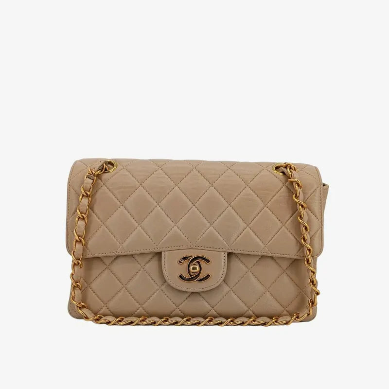 js724-chanel-vintage-beige-lambskin-23cm-double-side-flap-bag