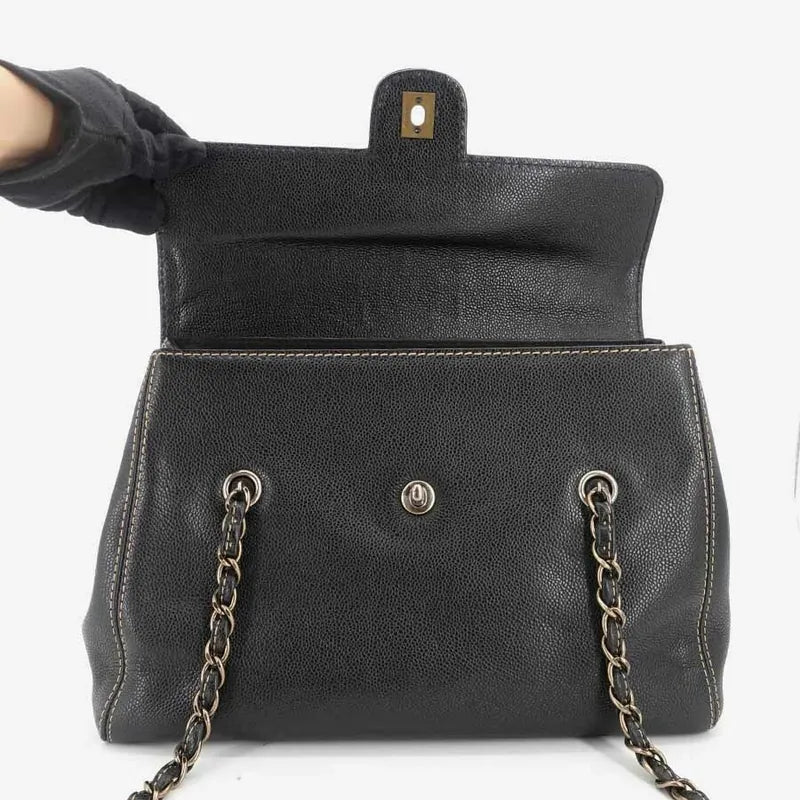 jah121-chanel-vintage-black-caviar-leather-flap-bag