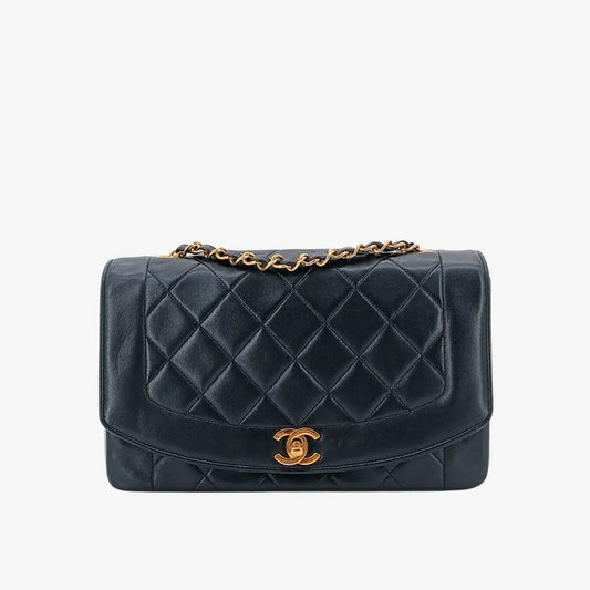 rb378-chanel-vintage-black-lambskin-25cm-diana-flap-bag
