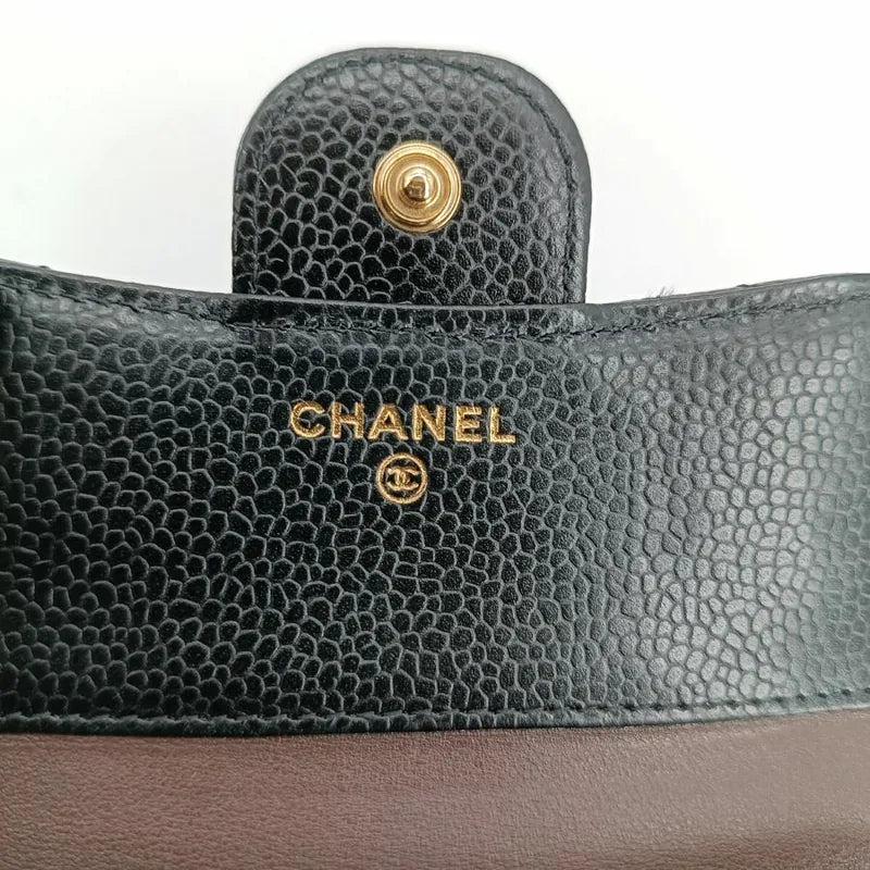 js970-chanel-balck-caviar-leather-classic-small-flap-wallet