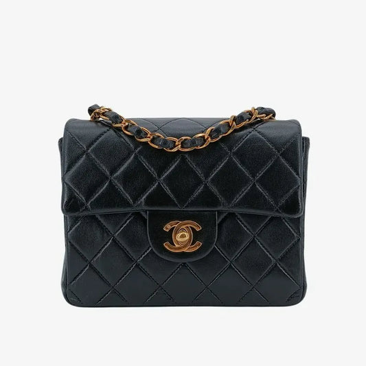 rb179-chanel-vintage-black-lambskin-17cm-mini-square-flap-bag