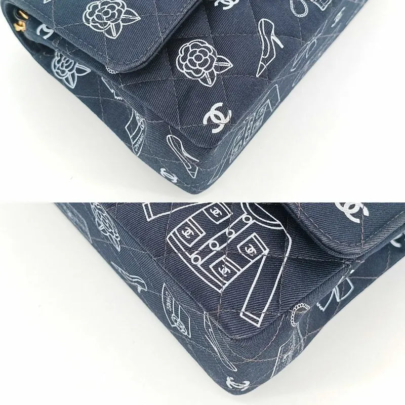 sh002-chanel-vintage-navy-canvas-icon-print-classic-double-flap-bag