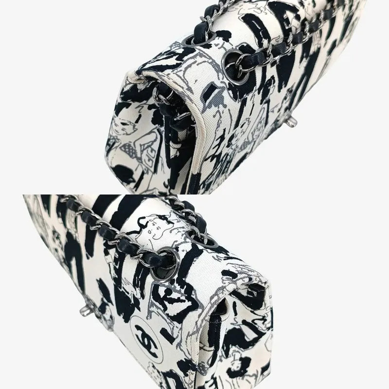 sh013-chanel-vintage-white-black-canvas-karl-lagerfeld-sketch-classic-flap-bag