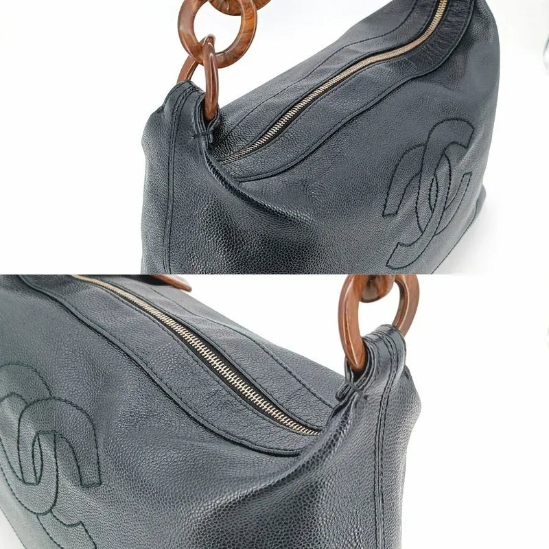 jt621-chanel-vintage-black-caviar-leather-wood-chain-handle-bag