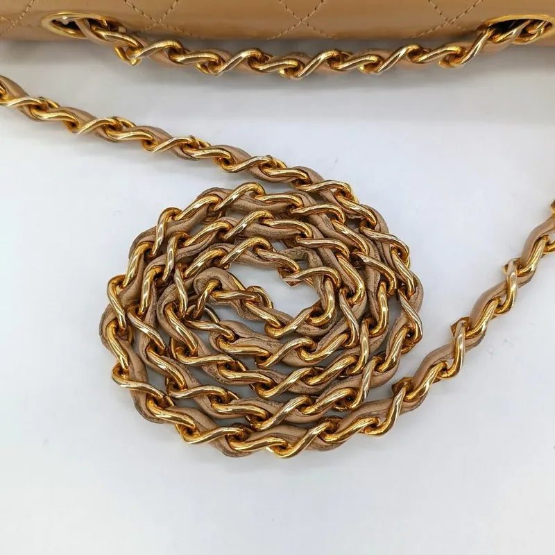 jt253-chanel-vintage-beige-lambskin-quilted-flap-bag