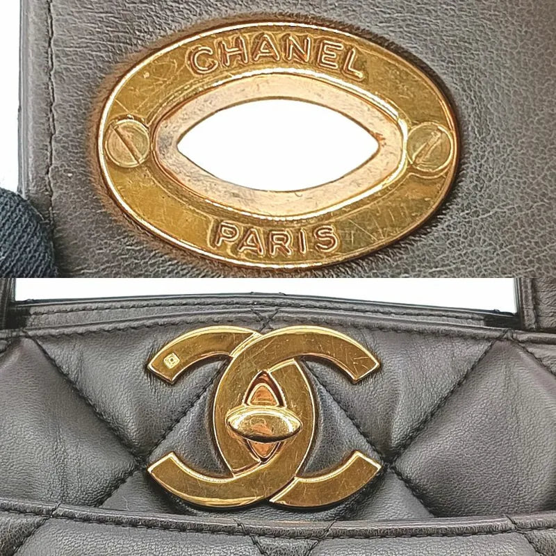 js042-chanel-vintage-brown-lambskin-quilted-tote-bag