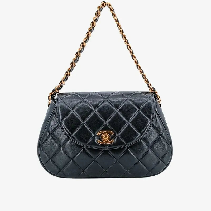 c360-chanel-vintage-black-lambskin-quilted-flap-handbag
