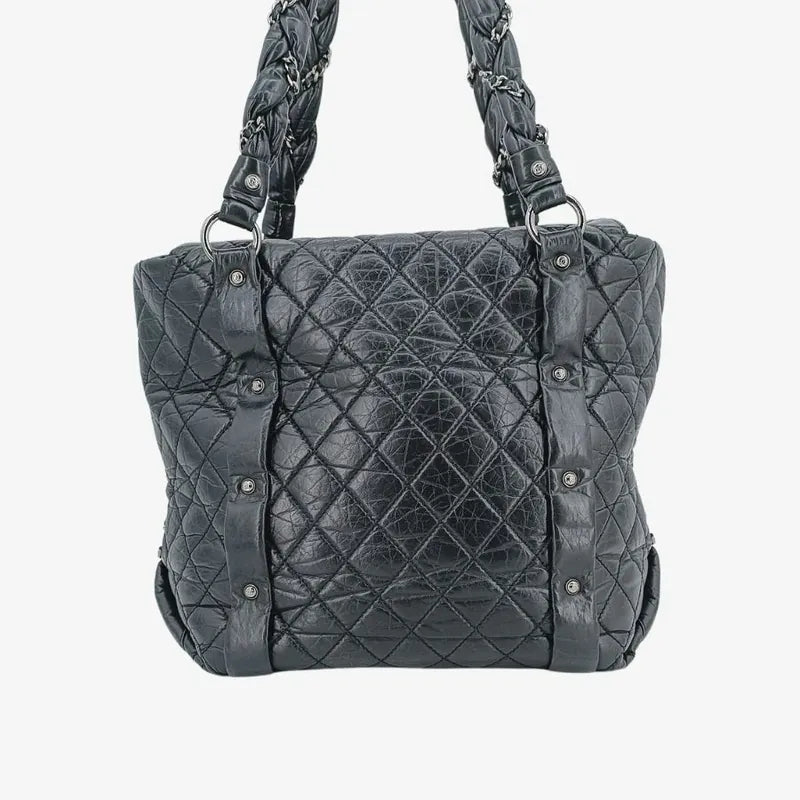 ra660-chanel-vintage-black-calfskin-lady-braid-tote-bag