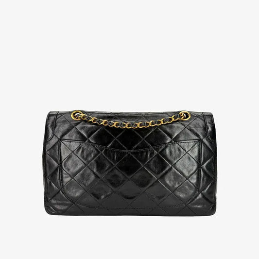 C652 - CHANEL Vintage Black Lambskin Paris Limited Flap Bag