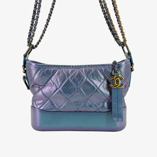 C624 - CHANEL Blue Calfskin GABRIELLE Shoulder Bag