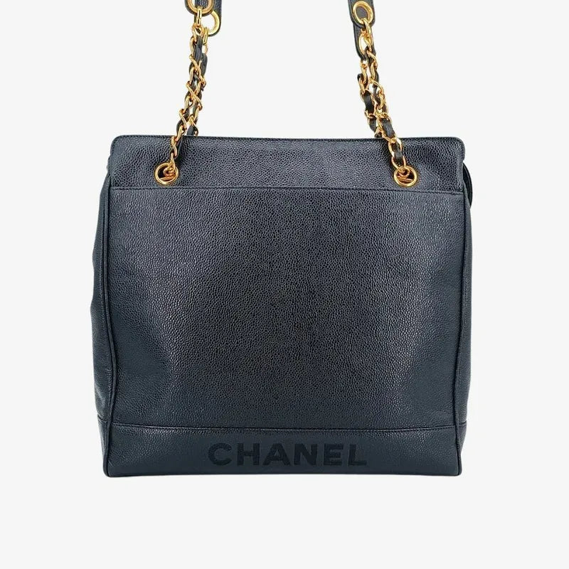 c367-chanel-vintage-black-caviar-leather-embroidered-logo-tote-bag