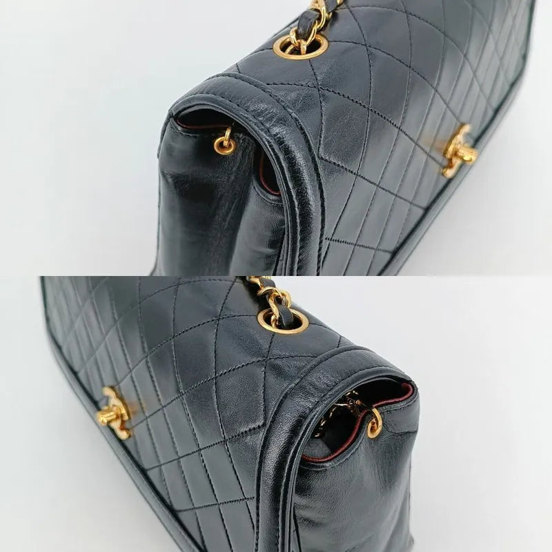 jah100-chanel-vintage-black-lambskin-quilted-flap-bag