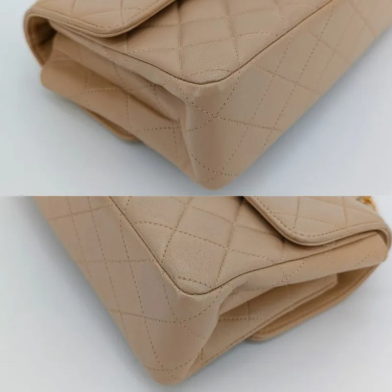 js724-chanel-vintage-beige-lambskin-23cm-double-side-flap-bag