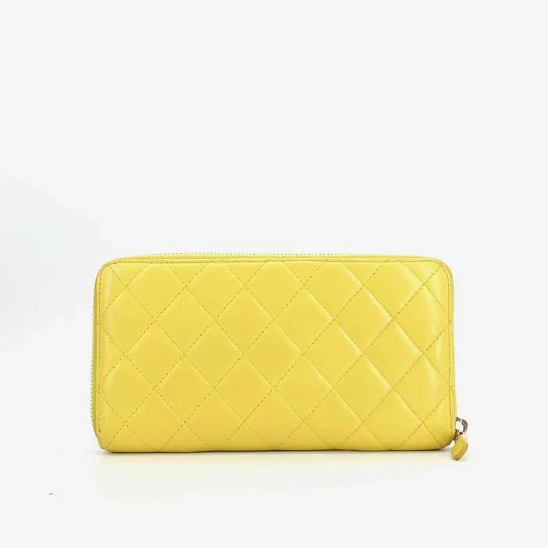 jr467-chanel-yellow-lambskin-qulited-wallet