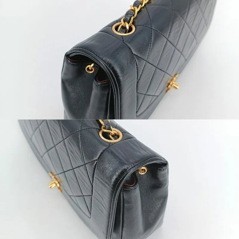 c403-chanel-vintage-black-lambskin-25cm-diana-flap-bag