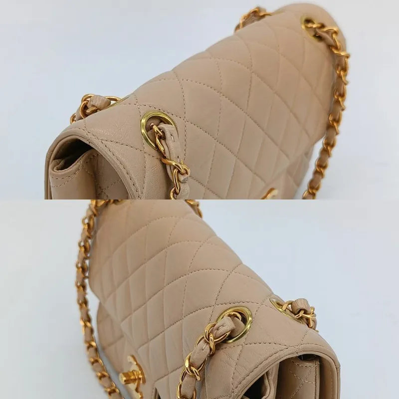 js724-chanel-vintage-beige-lambskin-23cm-double-side-flap-bag