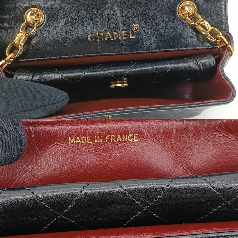 ra176-chanel-vintage-black-lambskin-gold-chain-flap-bag
