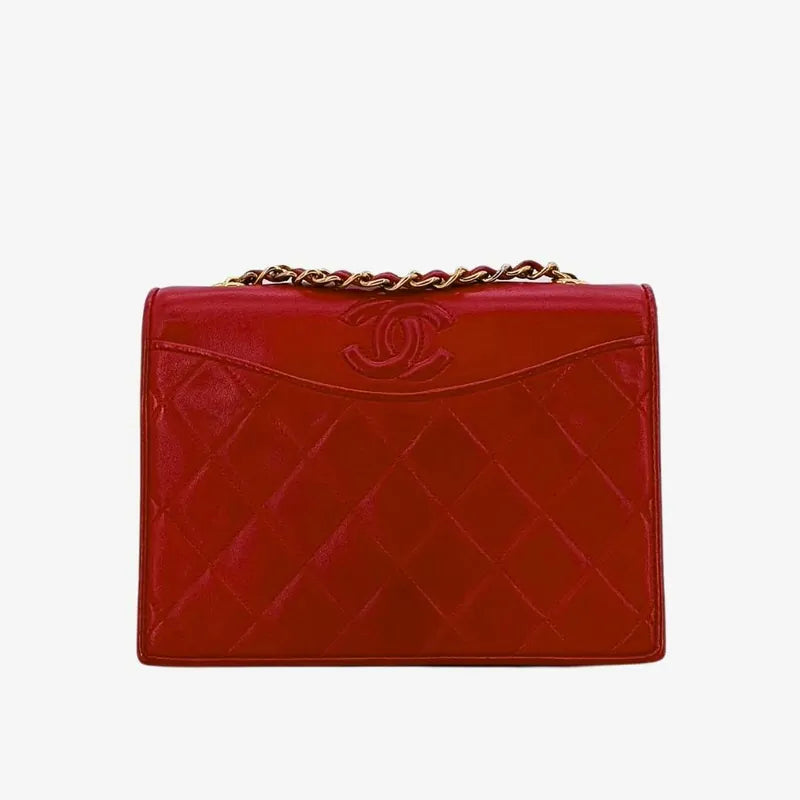 js483-chanel-vintage-red-lambskin-quilted-flap-bag