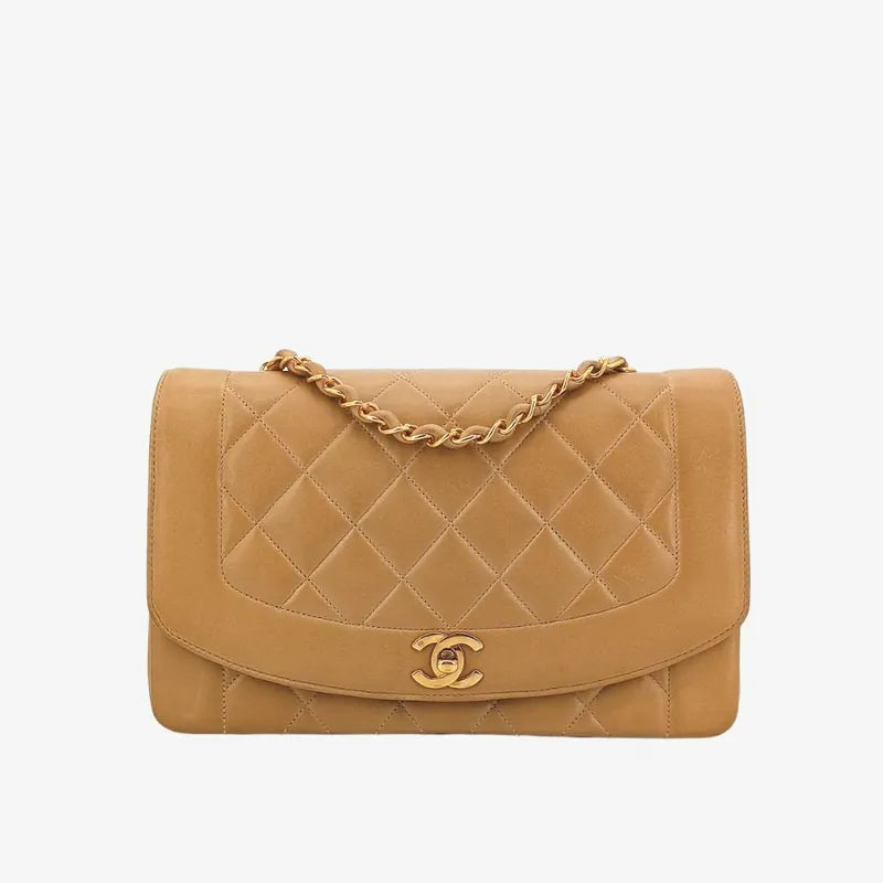 js328-chanel-vintage-beige-lambskin-25cm-diana-flap-bag