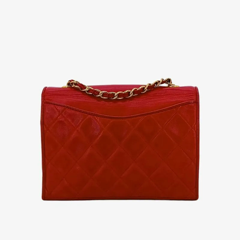 js483-chanel-vintage-red-lambskin-quilted-flap-bag