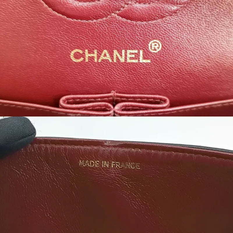 js976-chanel-vintage-black-lambskin-23cm-classic-flap-bag