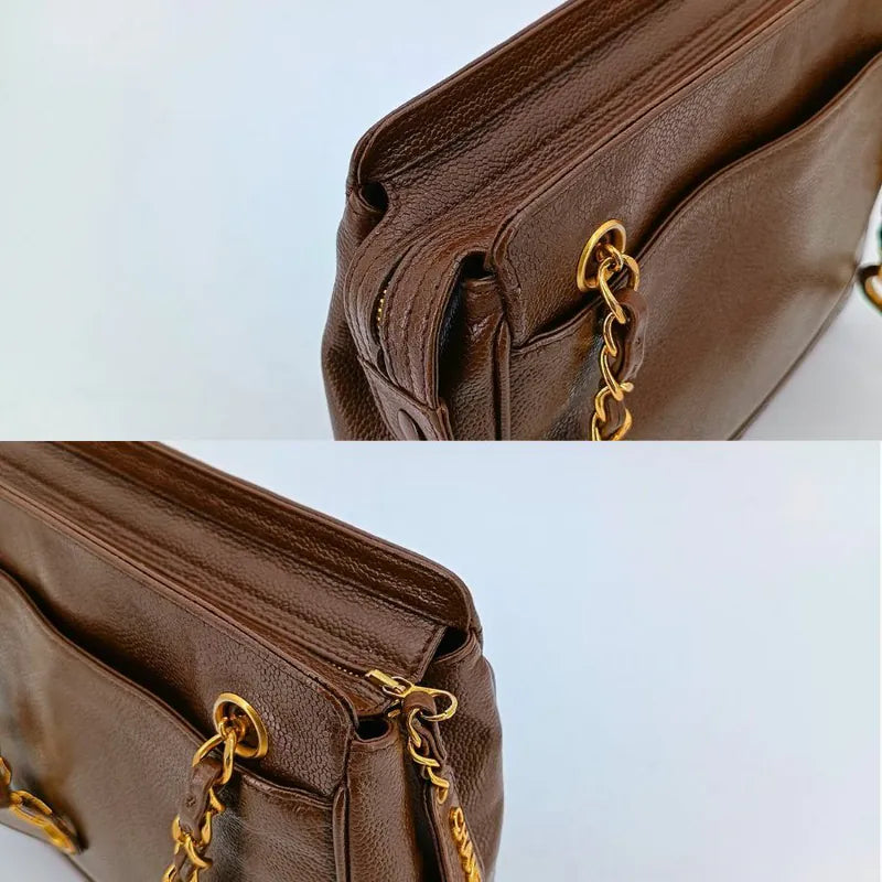 jw068-chanel-vintage-brown-caviar-leather-6cc-embossed-logo-tote-bag