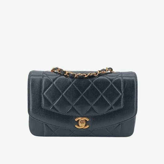 c344-chanel-vintage-black-lambskin-22cm-diana-flap-bag