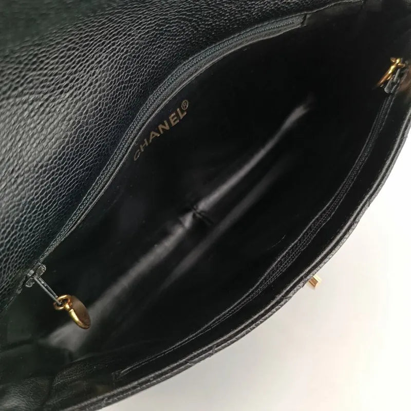 c328-chanel-vintage-black-caviar-leather-quilted-flap-bag
