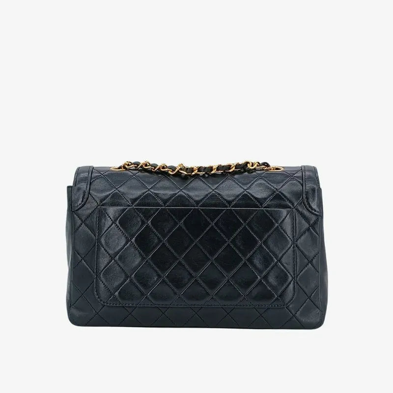 jah100-chanel-vintage-black-lambskin-quilted-flap-bag