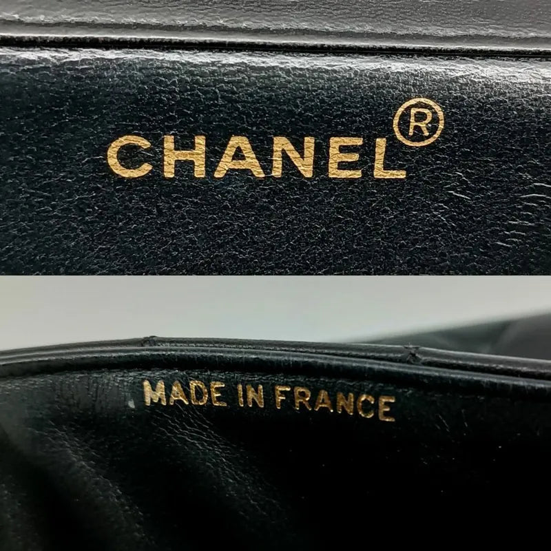 js536-chanel-vintage-black-lambskin-23cm-double-side-flap-bag