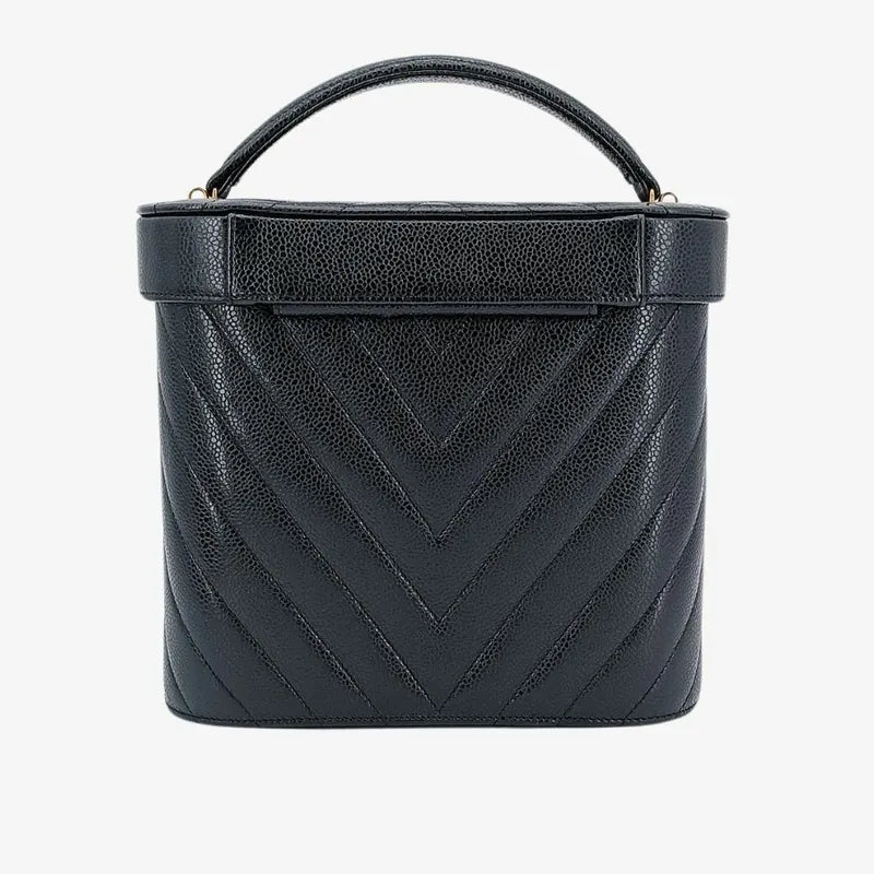 jr289-chanel-vintage-black-caviar-leather-chevron-cosmetic-bag