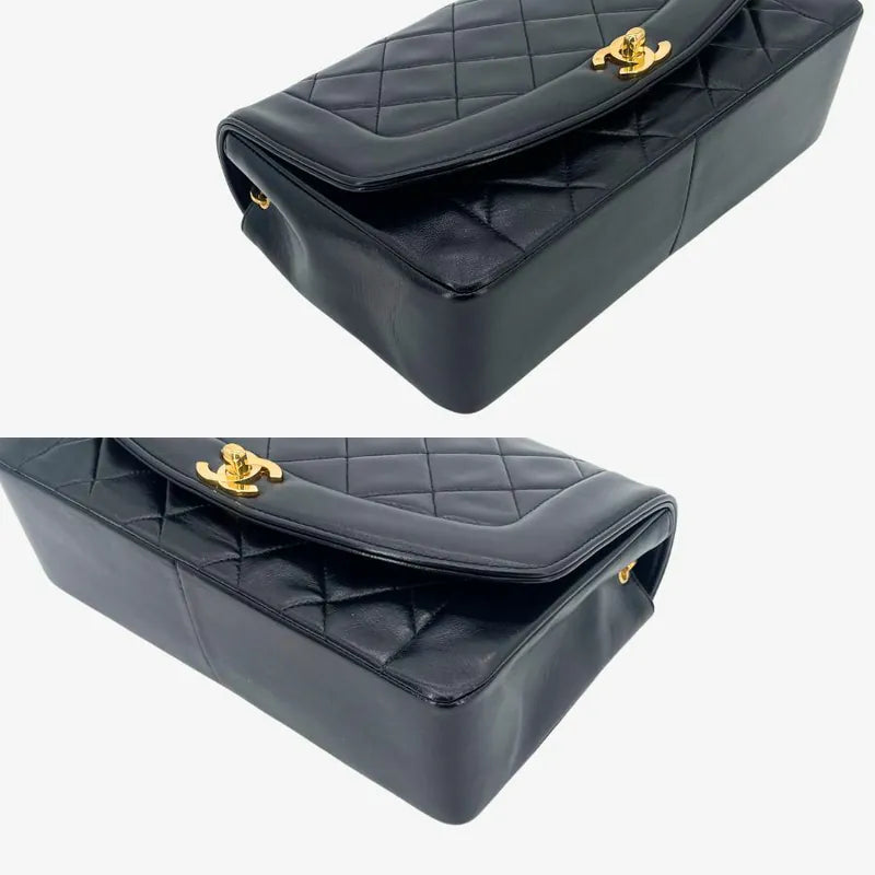 jw747-chanel-vintage-black-lambskin-25cm-diana-flap-bag