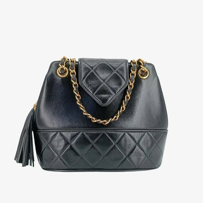 js721-chanel-vintage-black-lambskin-quilted-flap-bag