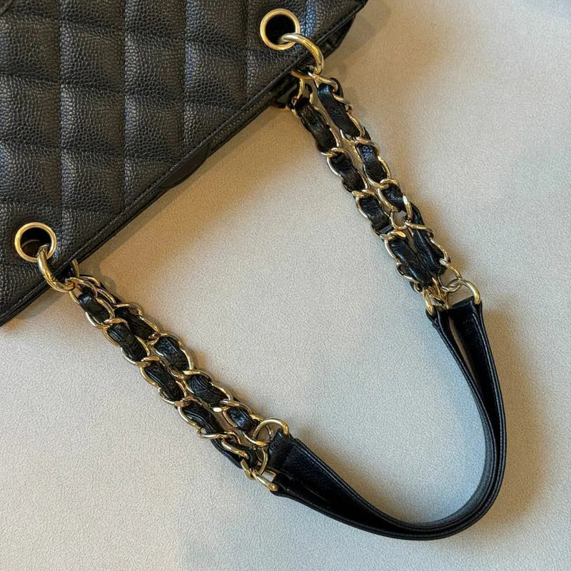 jw388-chanel-vintage-black-caviar-leather-embossed-logo-pst-tote-bag