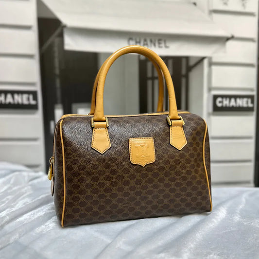 jt557-celine-brown-canvas-macadam-boston-handbag