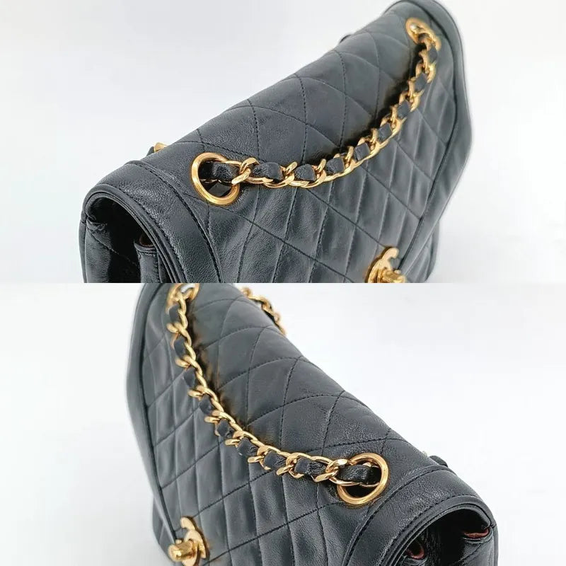 js367-chanel-vintage-black-lambskin-quilted-flap-bag
