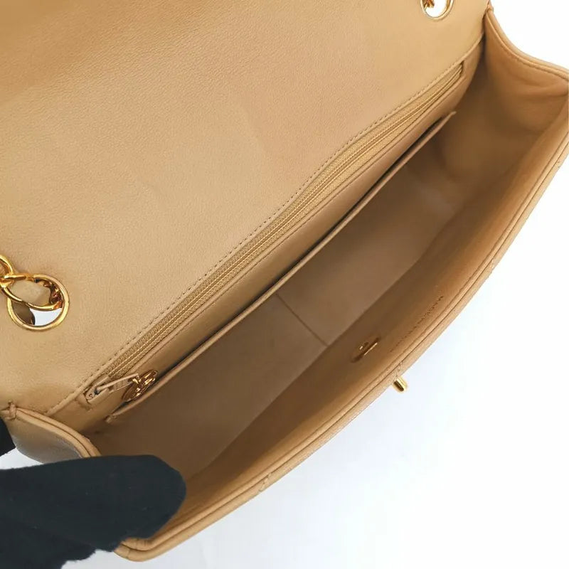 jt795-chanel-vintage-beige-lambskin-cross-stripe-flap-bag