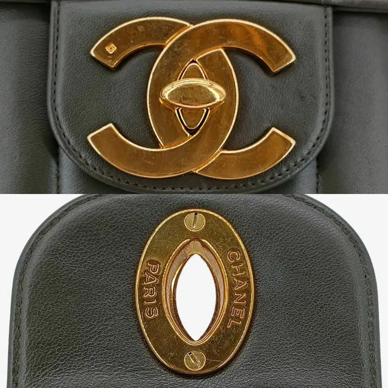 rb058-chanel-vintage-dark-green-lambskin-vertical-jumbo-flap-bag