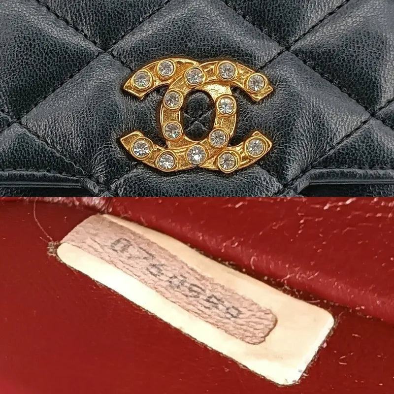 c402-chanel-vintage-black-lambskin-crystal-embellished-pointed-flap-bag