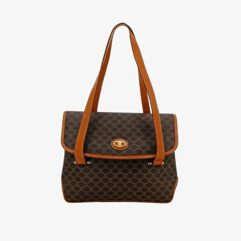 jt564-celine-brown-canvas-macadam-shoulder-bag