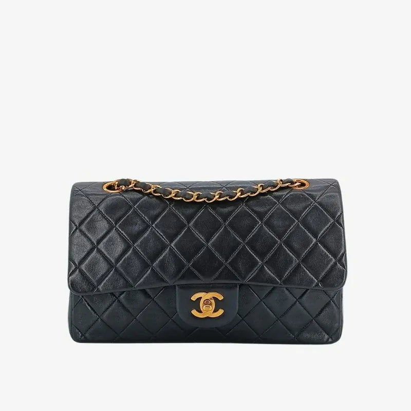 c428-chanel-vintage-black-lambskin-25cm-classic-flap-bag