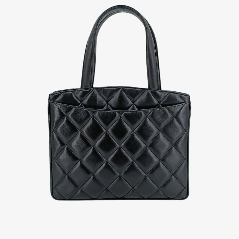 jt913-chanel-vintage-black-lambskin-tote-bag