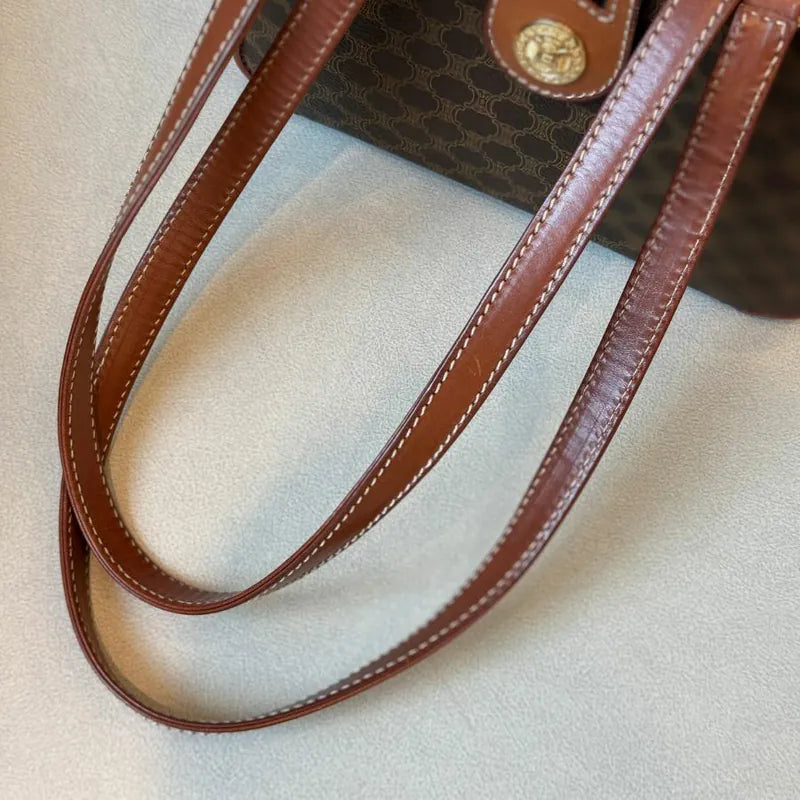 rb044-celine-vintage-brown-pvc-macadam-pattern-shoulder-bag