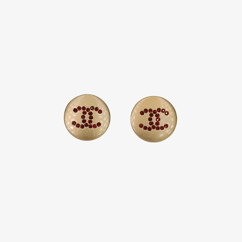 rc363-chanel-vintage-red-rhinestone-round-gold-plated-clip-on-earrings